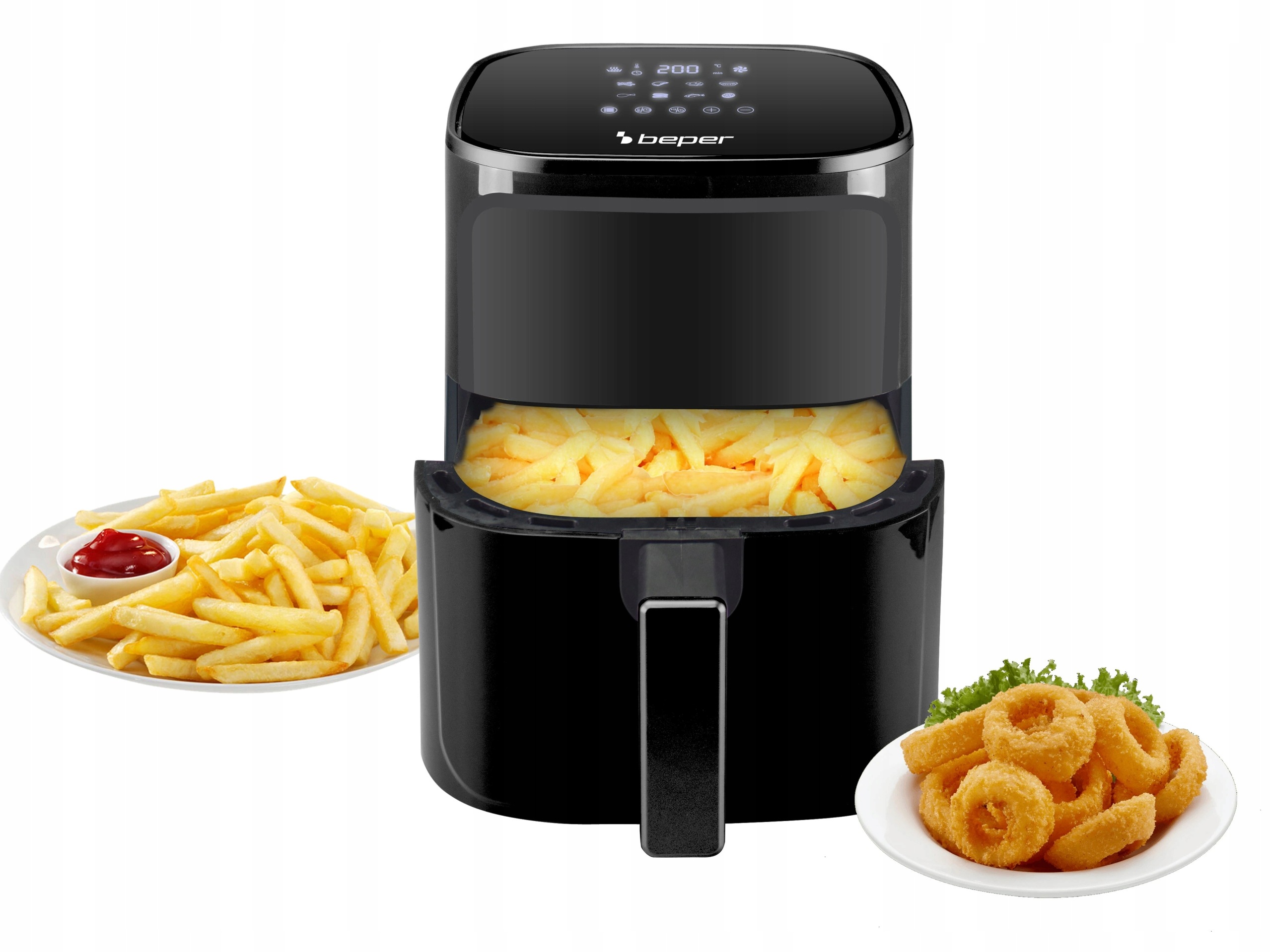 Beper Digitálna teplovzdušná fritéza P101FRI051, 5 l, 1400 W