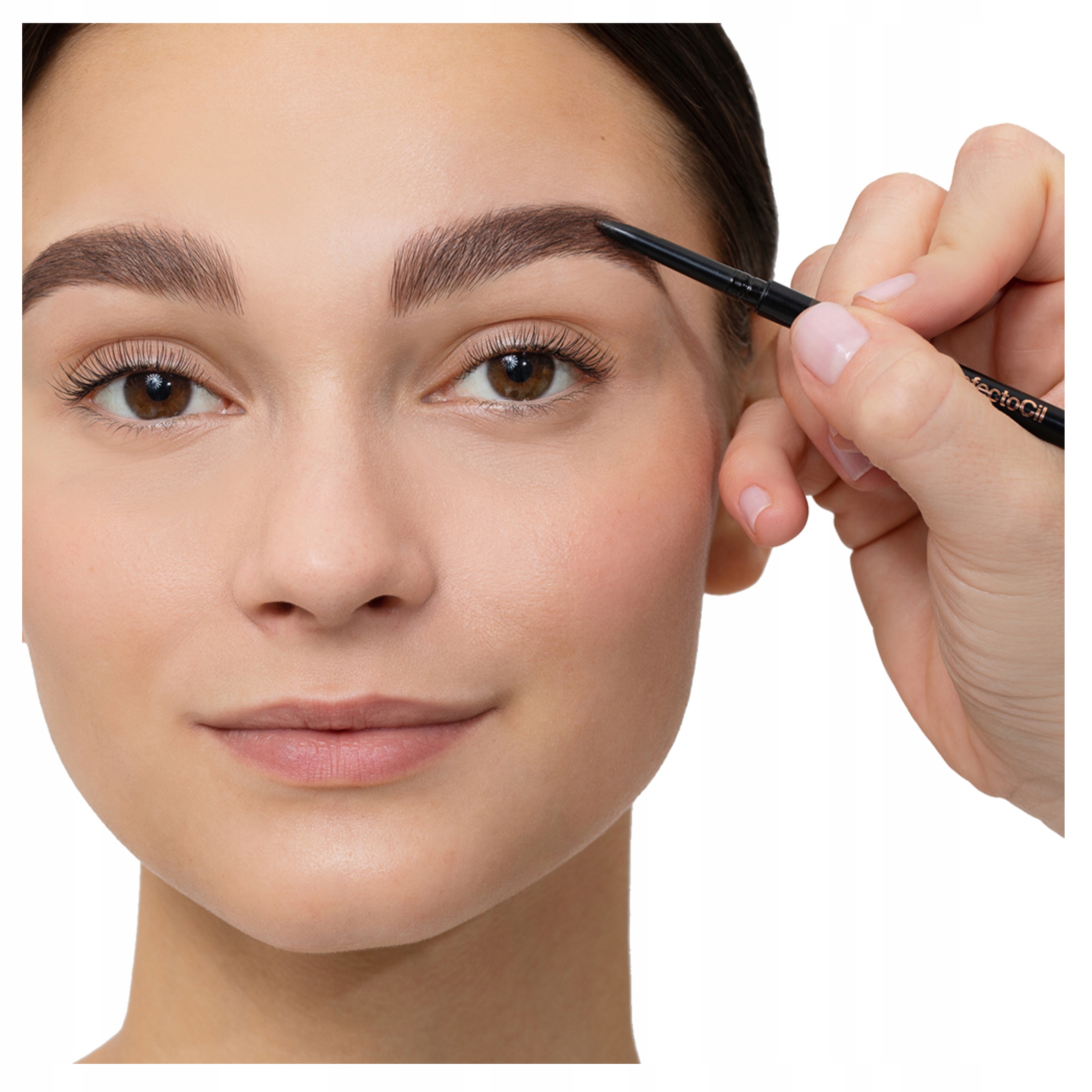 Výsuvná tužka na obočí s kartáčkem Tmavě Hnědá tmavě hnědá Voděodolná