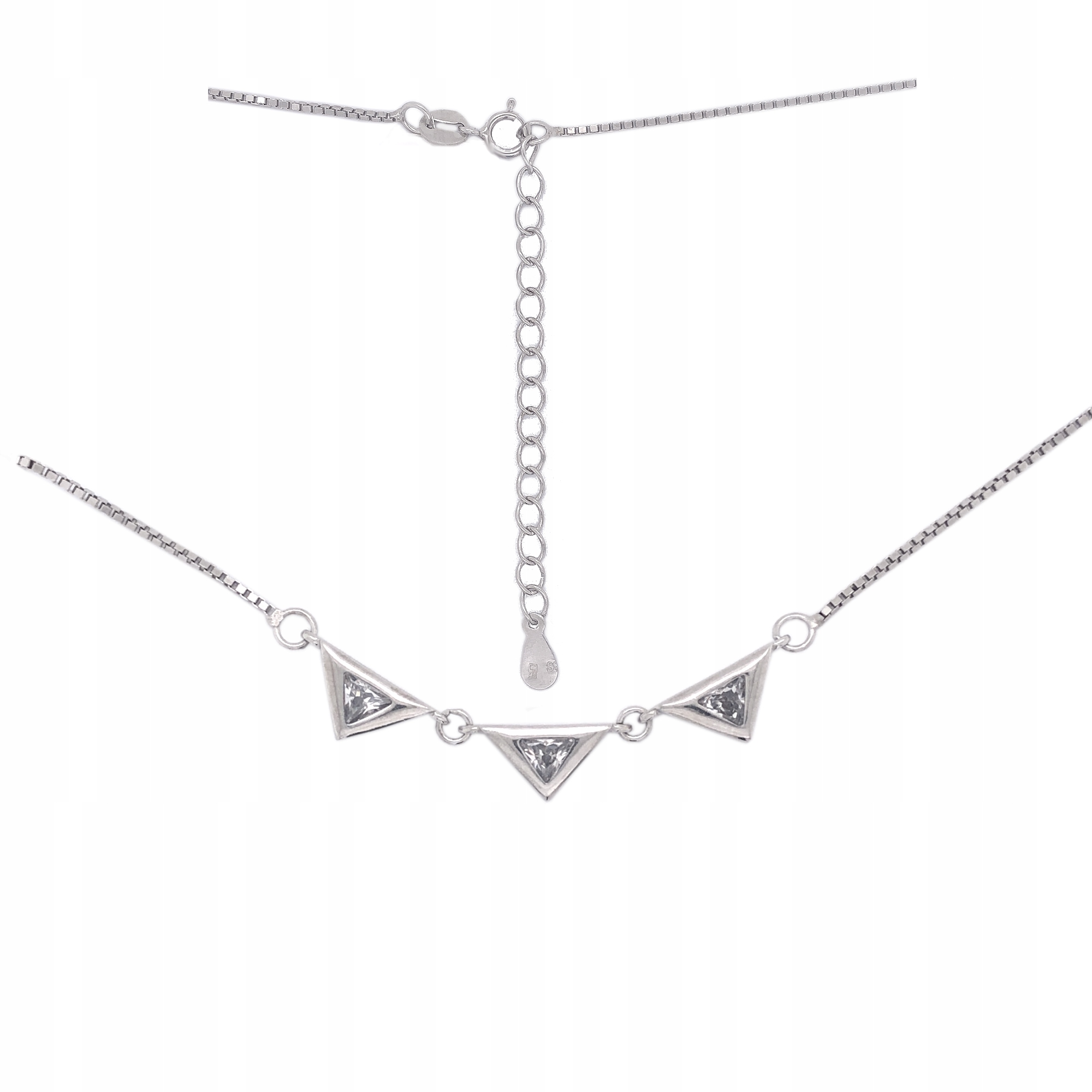 Náhrdelník Ag 925 trojúhelníky zirkony 160722NS