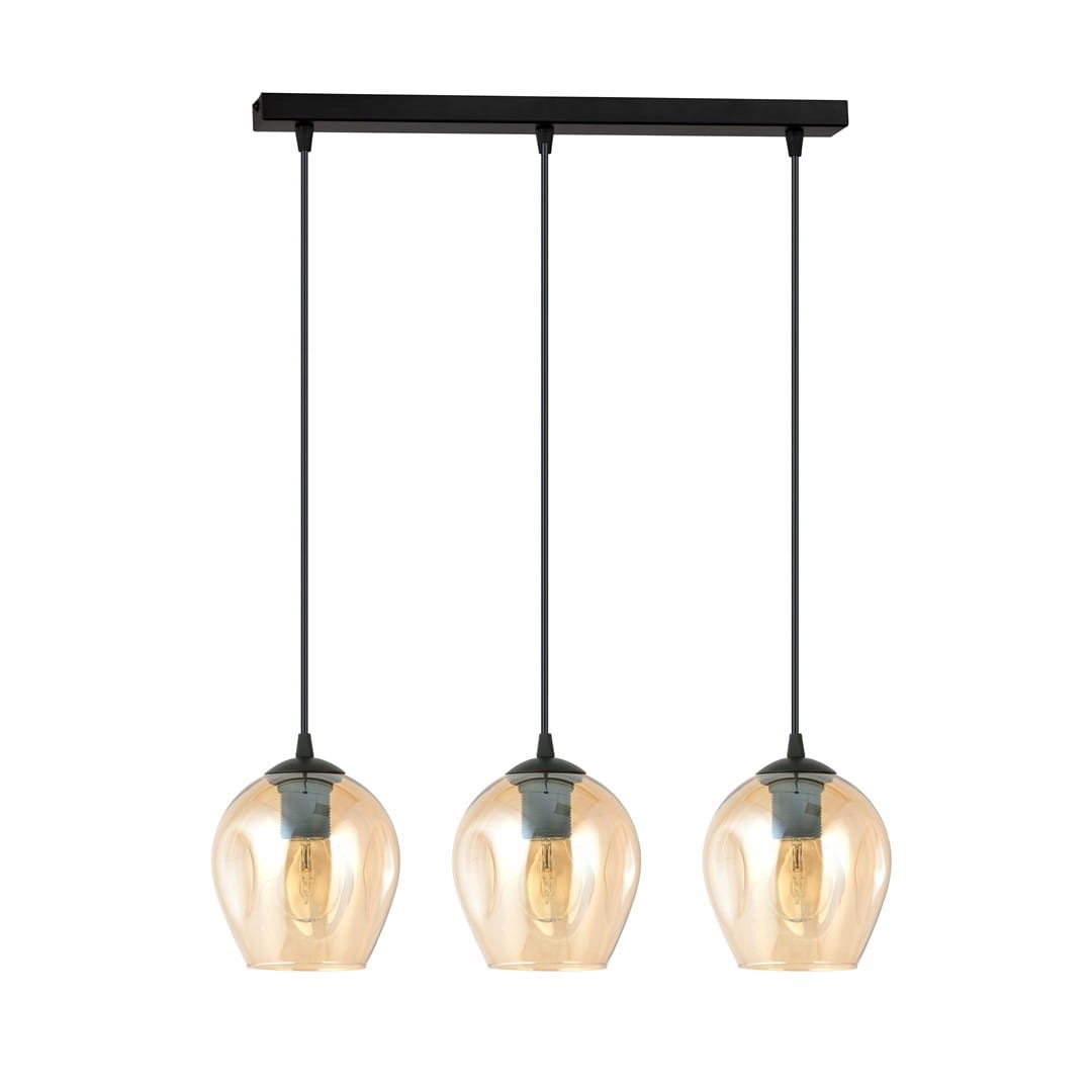 Závesná lampa Istar 3-medové priehľadné sklenené tienidlo do kuchyne a obývačky