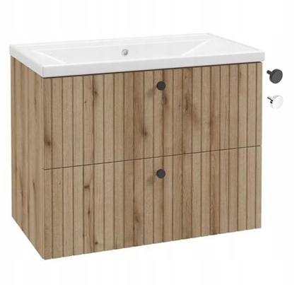 Koupelnová skříňka s umyvadlem 80cm lamely praktická moderní rýhovaná