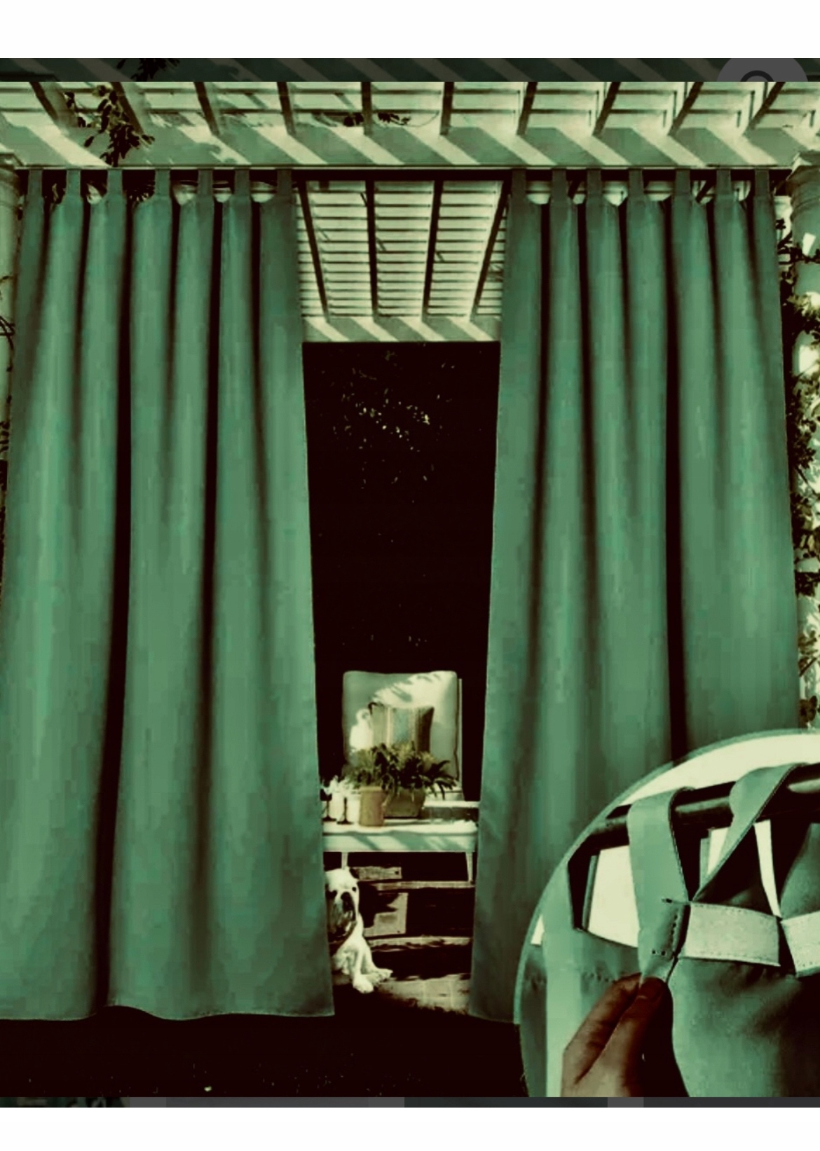 ZASŁONY OGRODOWE do ALTANY PERGOLI TARAS 155x200 SZARY KOLORY BEŻ ZIELEŃ