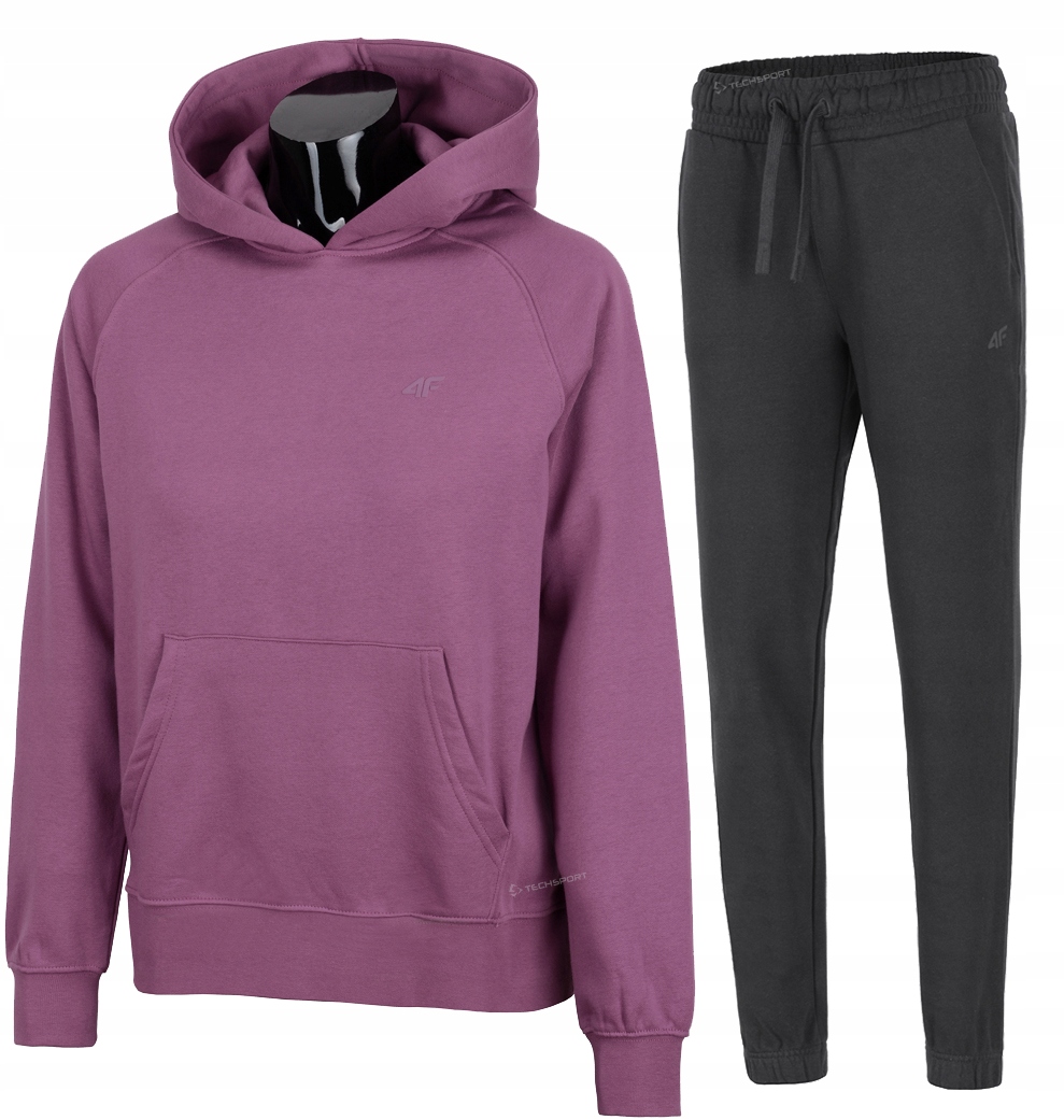 4F Ocieplany Damski Dres Bawełna Komplet Dresowy Bluza Spodnie rozm S
