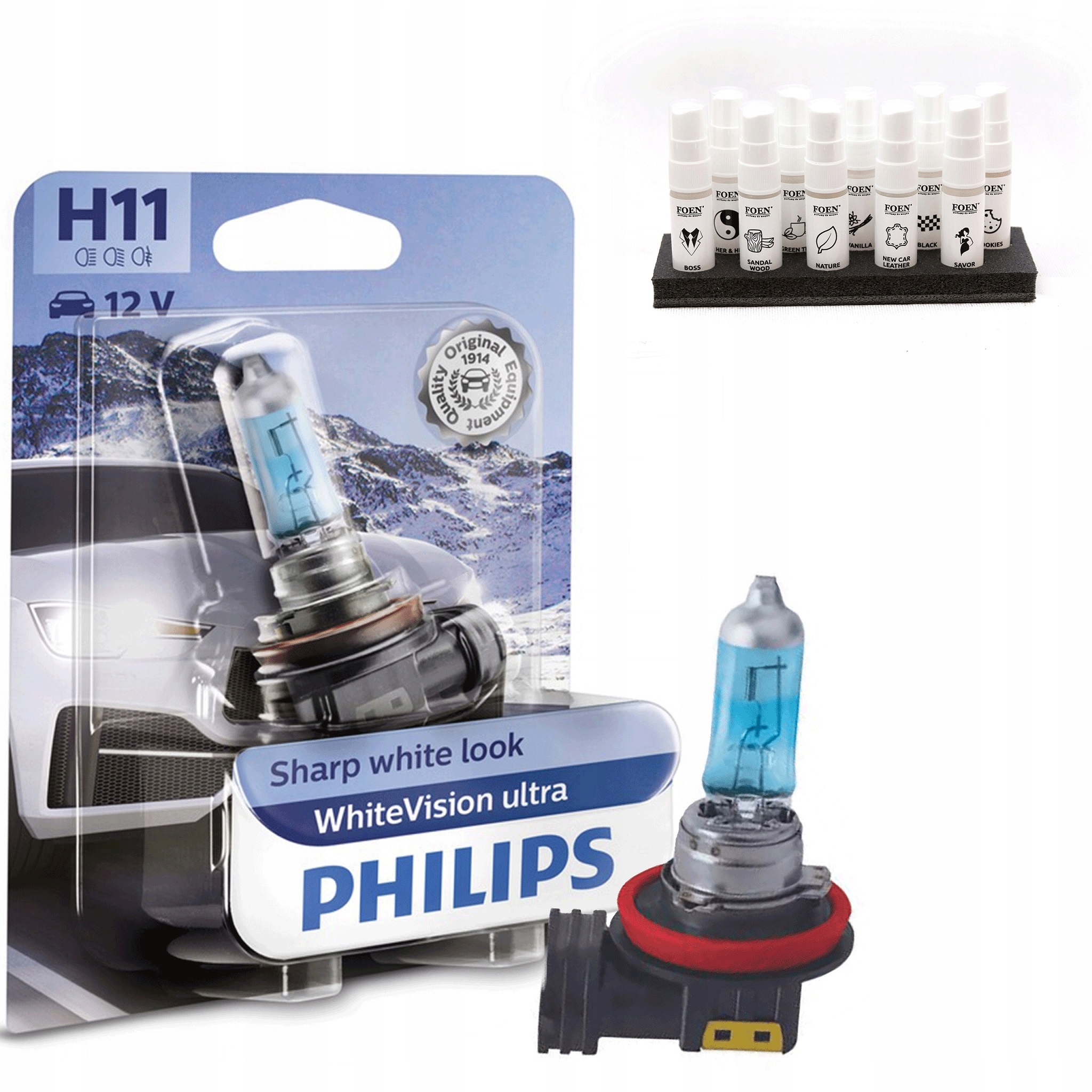 

Philips Żarówka H11 White Vision Ultra 4000K +Foen