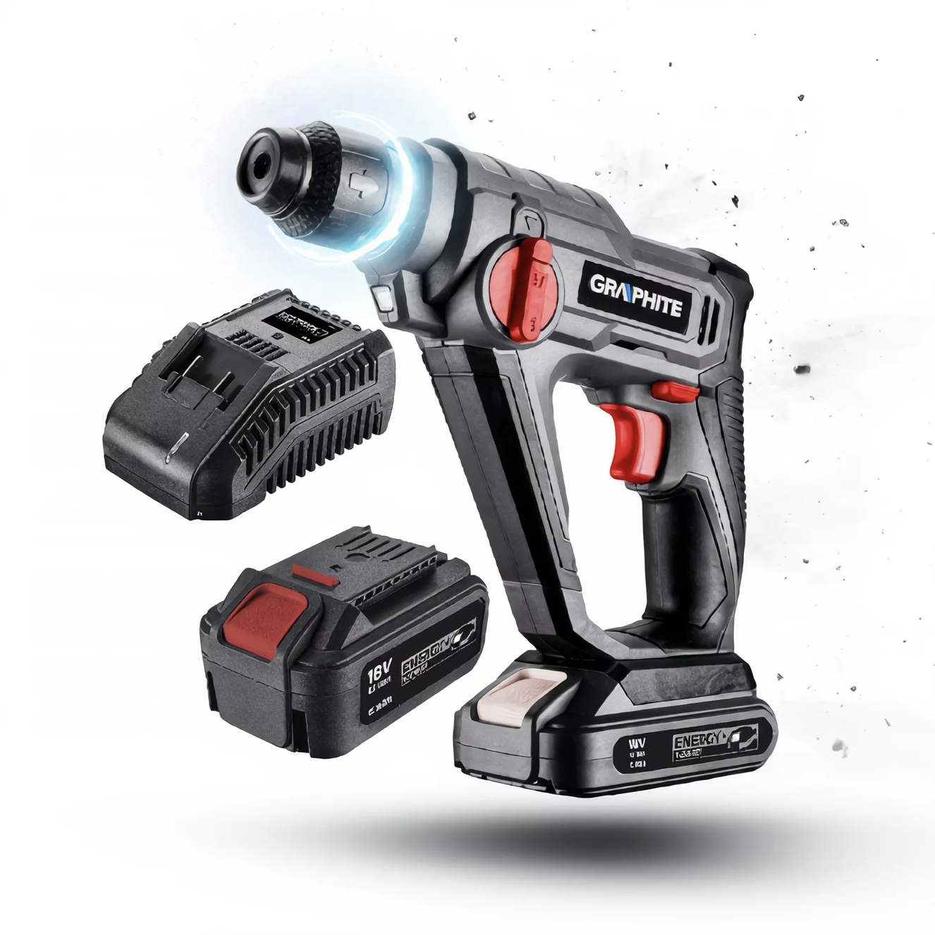 Graphite Vrtací Kladivo Sds+ Energy+ 18V 8J 58G009 Akumulátor 2AH Napájecí Zdroj