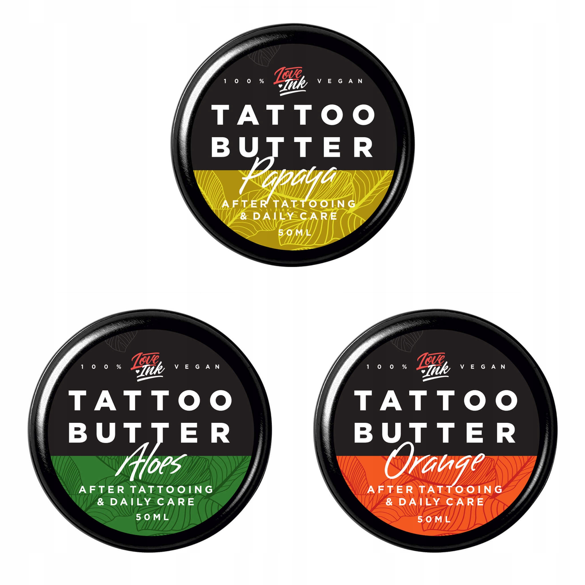 LOVEINK TATTOO BUTTER Tetovacie maslo SET 3v1