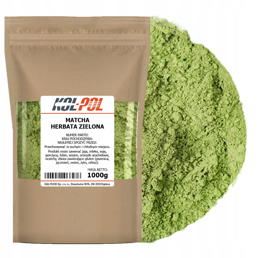 Matcha Zielona Herbata 1kg Codzienna sproszkowana naturalna jakość Kol-Pol