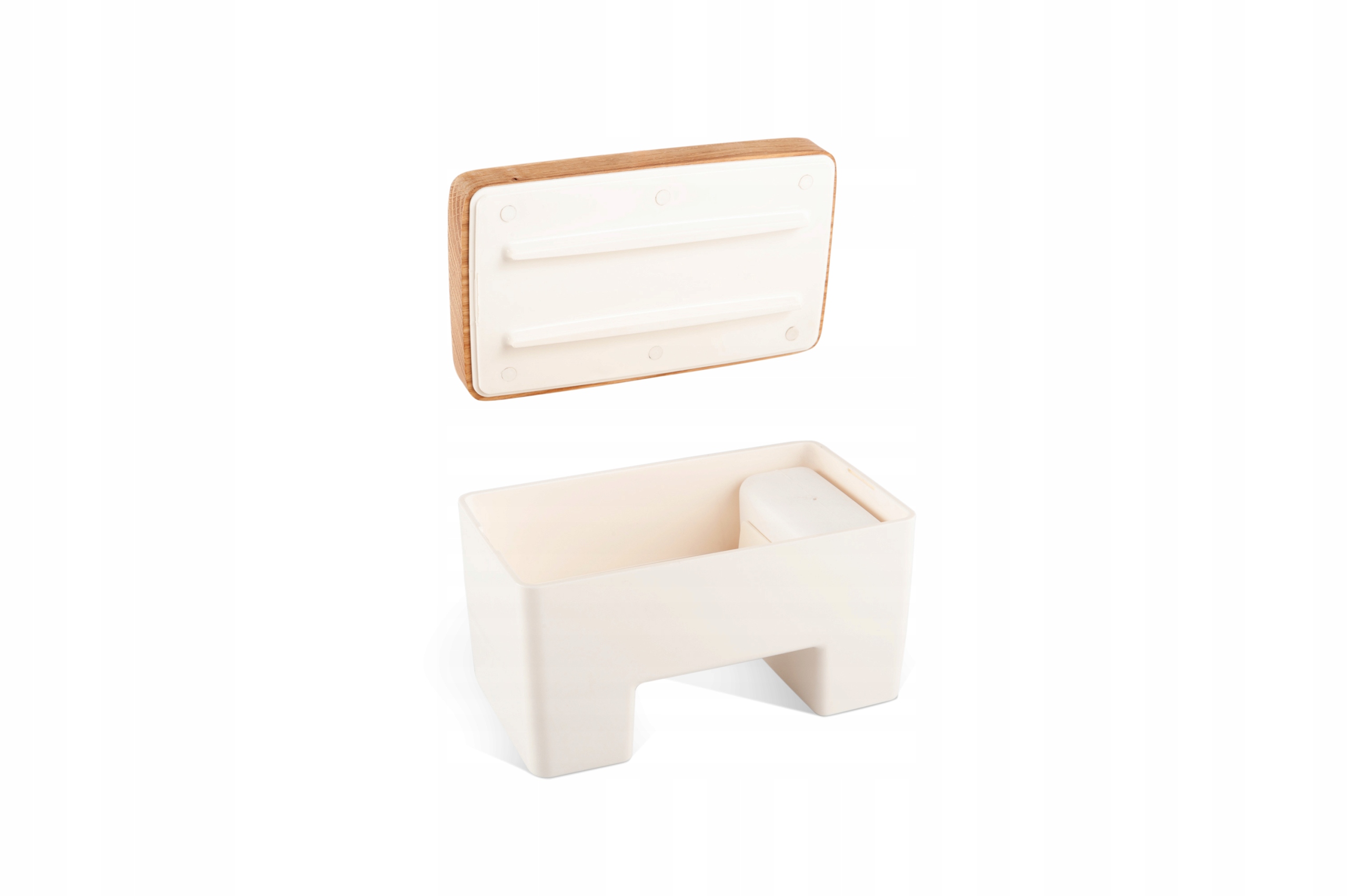 INTELIGENTNA MASELNICZKA Z POKRYWKĄ NA MASŁO PANI GADŻET MASELNICA BEŻOWY Marka Practic