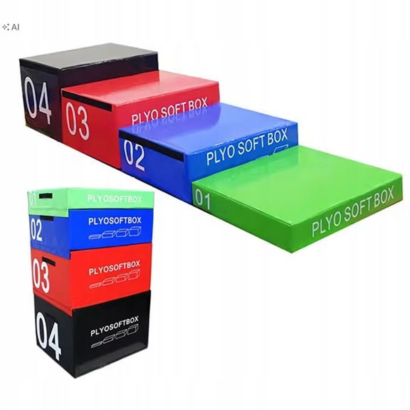 Skrzynia Plyometryczna Piankowy Box 4w1 – Boxy Treningowe 10 25 40 50 cm