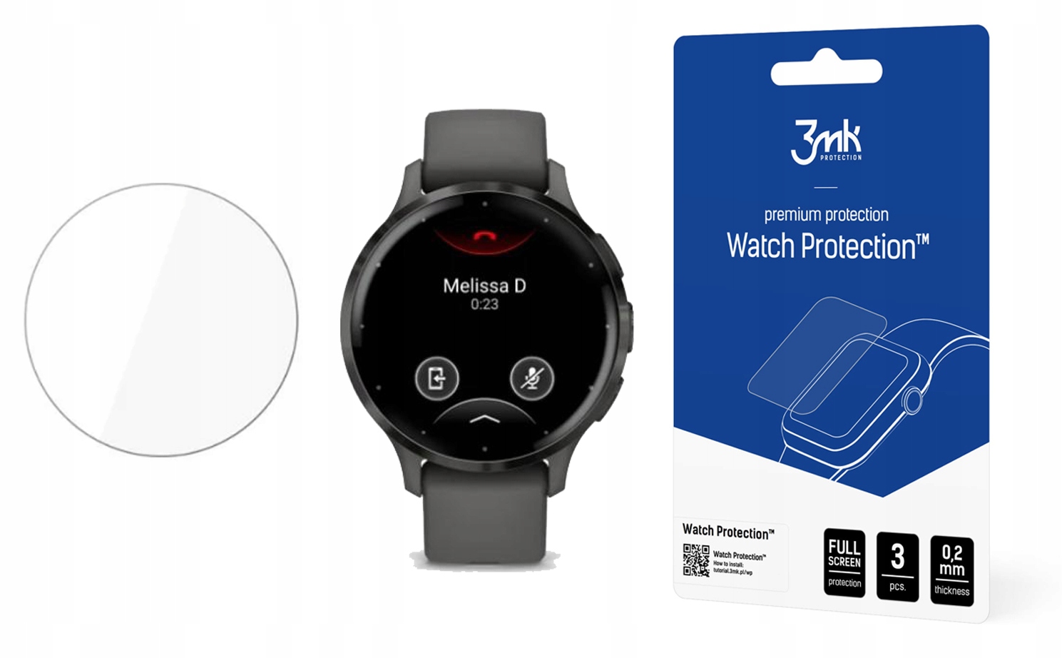 Fólie 3mk Fullscreen Arc pro Fólie Garmin Venu 3s