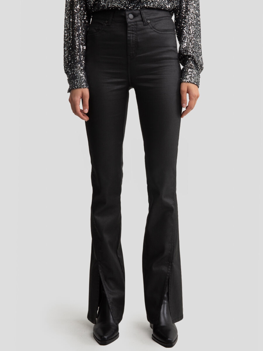 Big Star Dámské Džíny Bootcut S Rozparky Černé Barvy 924 W25 L30