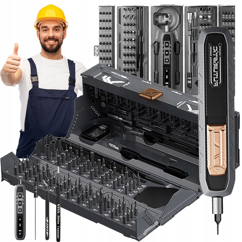 Sada Akumulátorových Šroubováků Elektrické Přesné Šroubováky 160 Bit Pouzdro