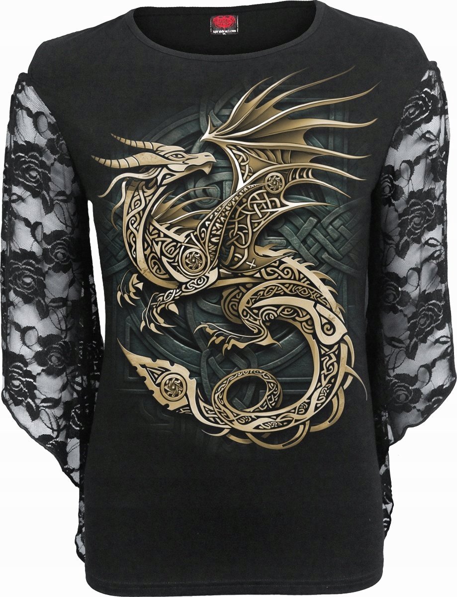 Dámská halenka s krajkou Celtic Dragon Spiral XL