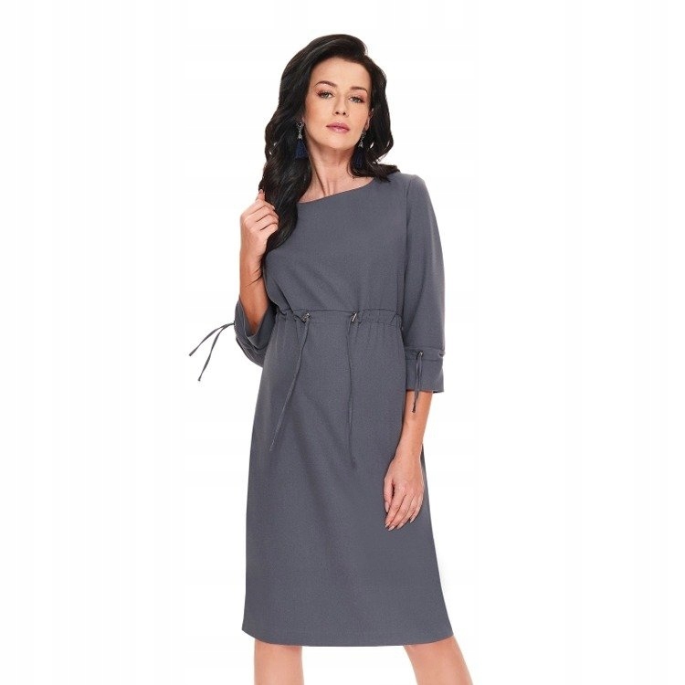 elegantní šedé těhotenské Šaty Enea 9fashion pro těhotné ženy