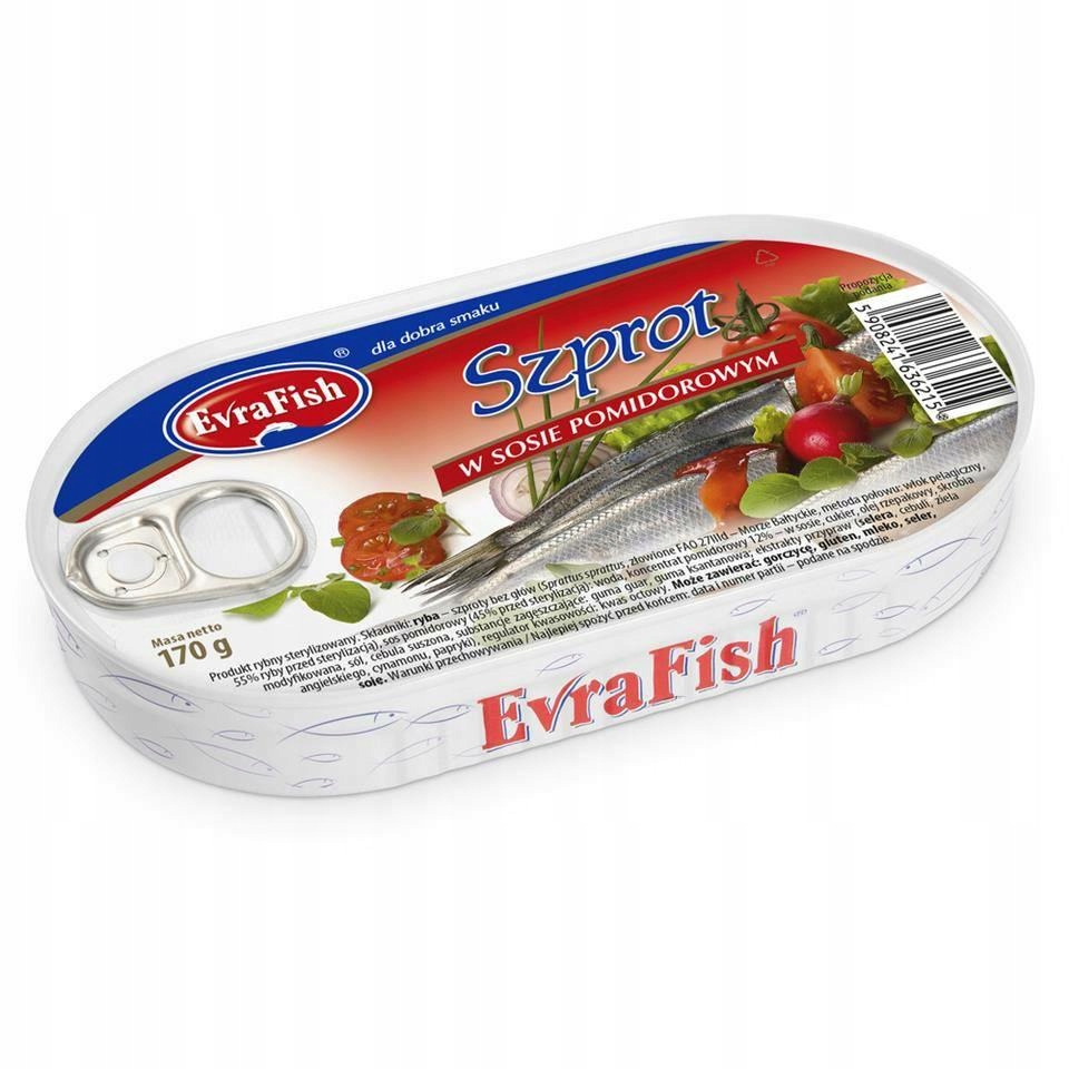 16 Sztuk Evra Szprot W Sosie Pomidorowym 170G