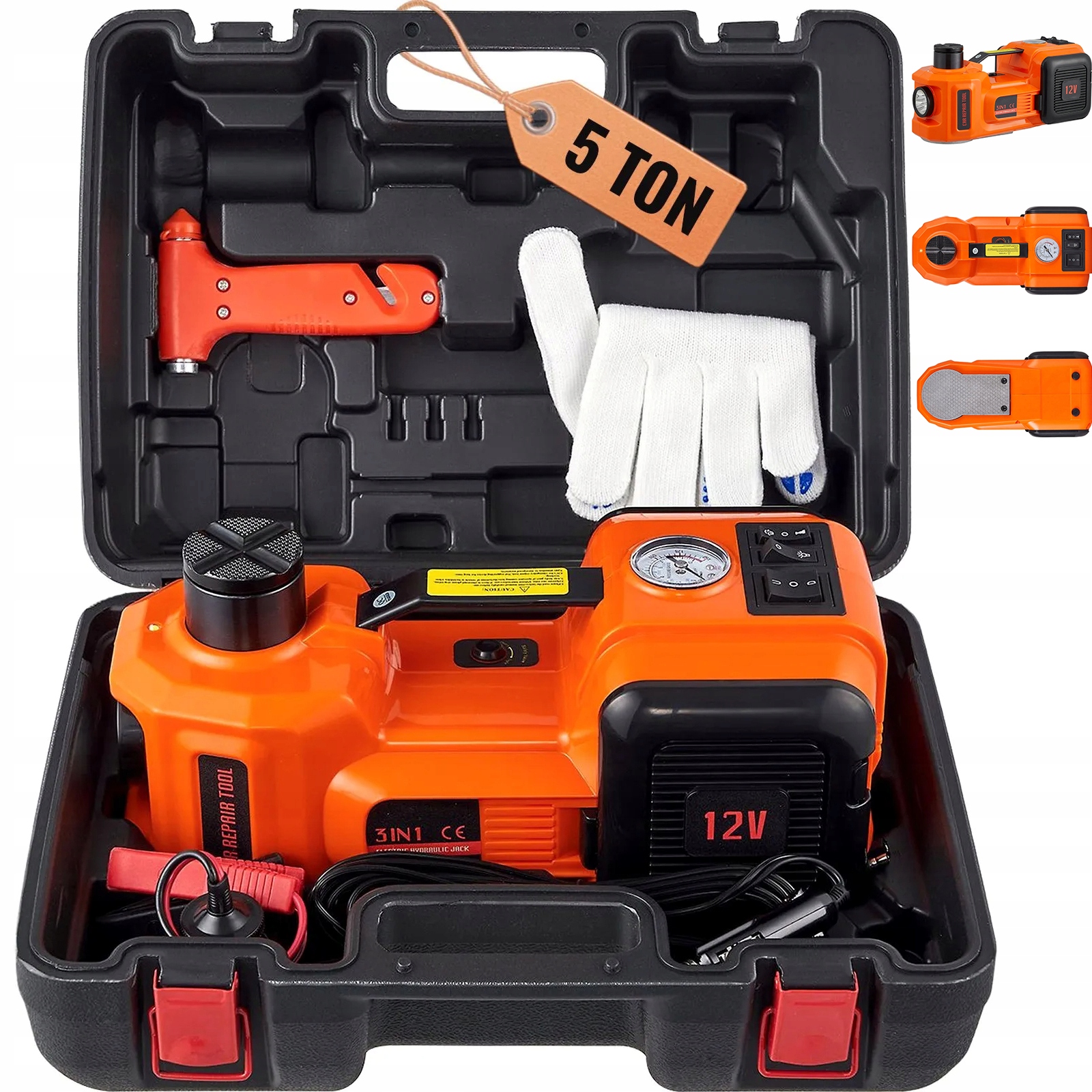 5T Elektrický hydraulický zvedák auta se vzduchovým kompresorem a Led světlem