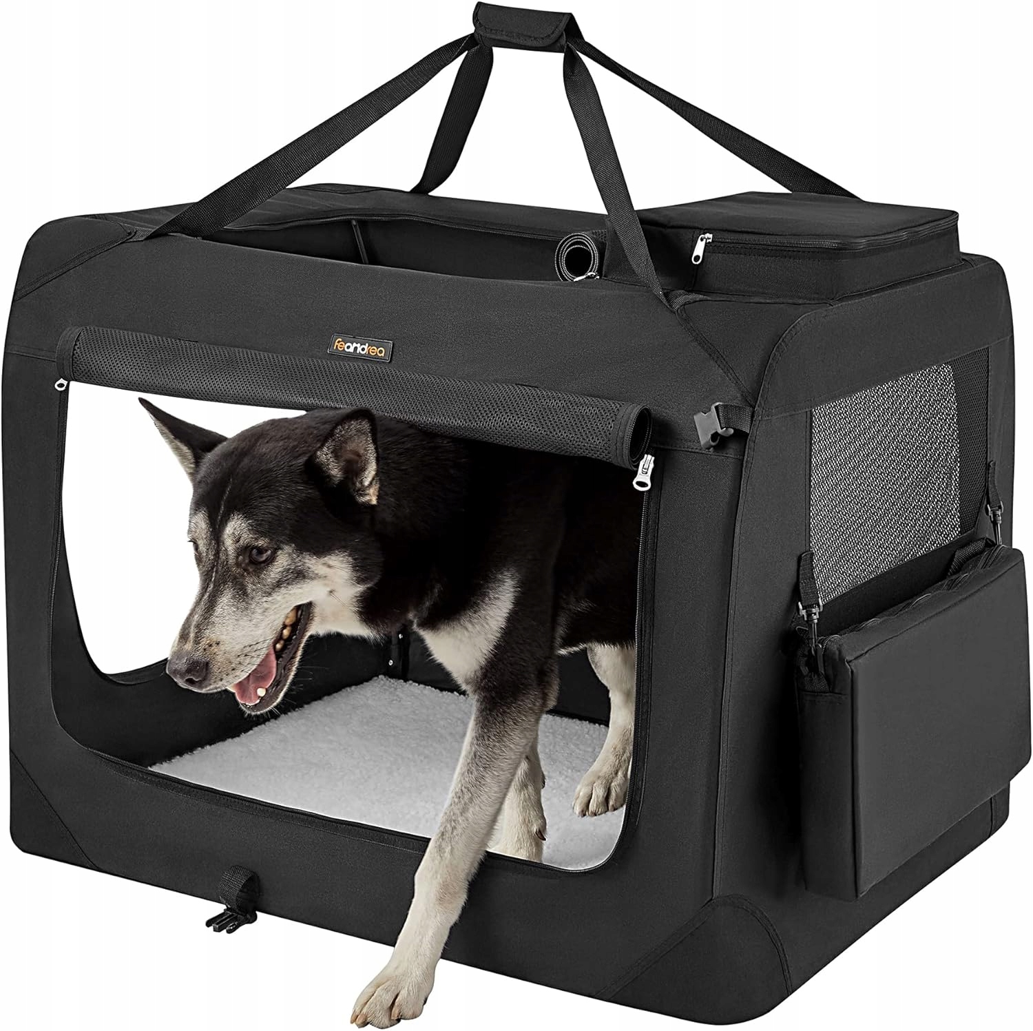 Transportek Dla Psa Składany Feandrea Duży Czarny XXL 91 x 63 x63 cm Oxford