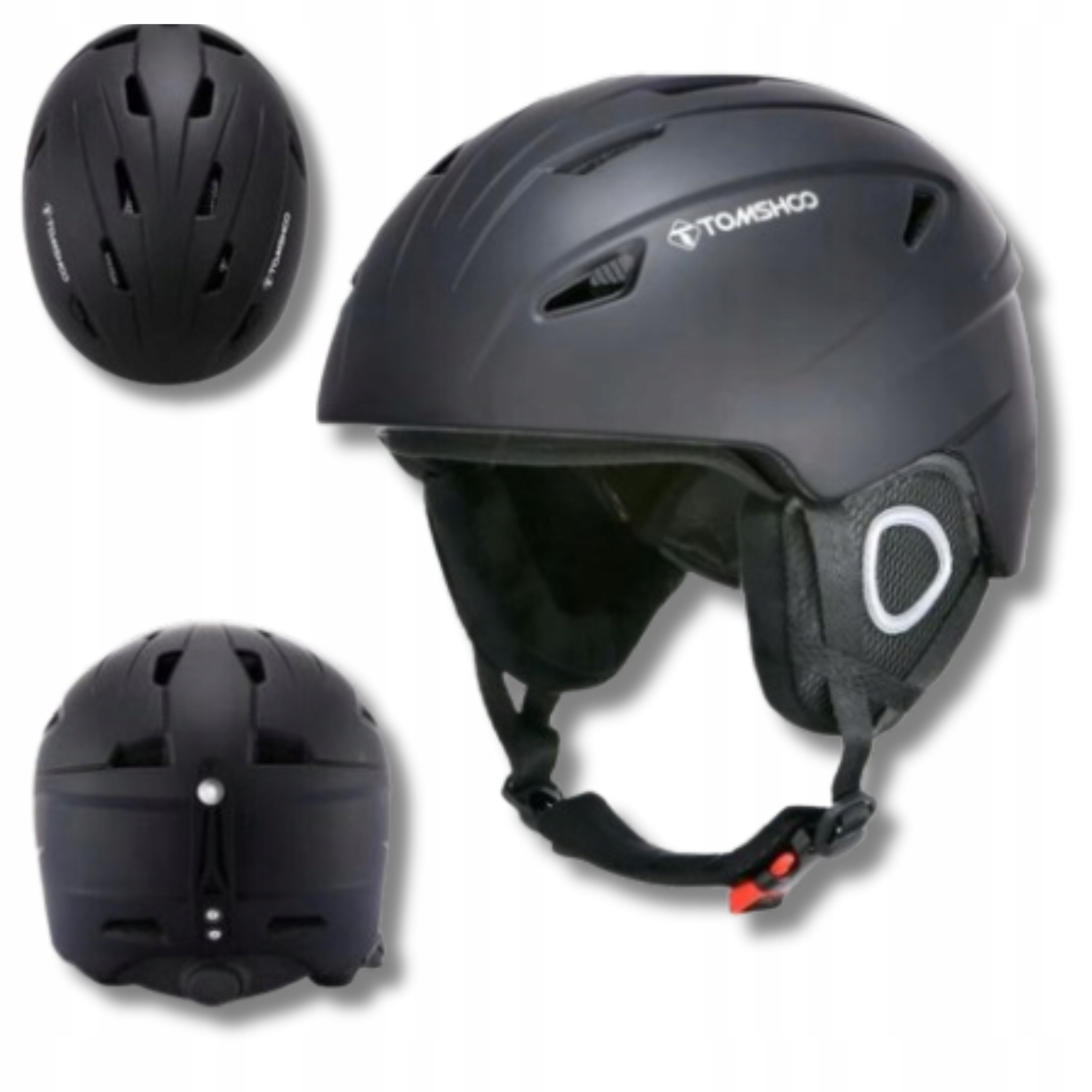 Lyžařská helma Helm Snowboard Lyže Tomshoo Černá Velikost M 55-58 cm