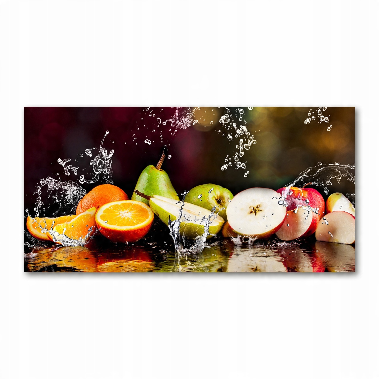 

Foto obraz akryl zdjęcie Owoce i woda 120X60 cm