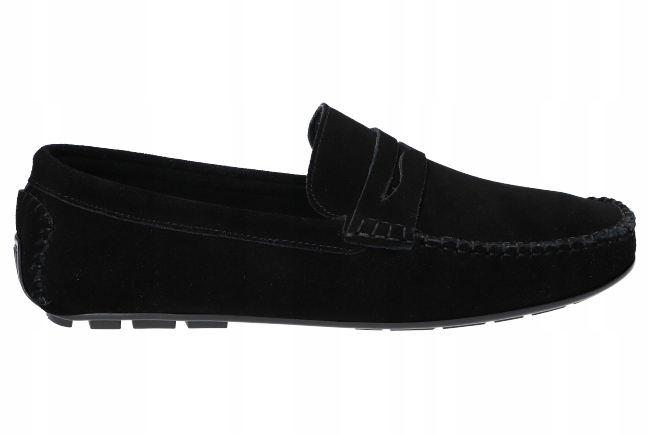 AMERICAN CLUB CY116 PÓŁBUTY SKÓRZANE MOKASYNY BUTY MĘSKIE WSUWANE CZARNE 42 Rozmiar 42