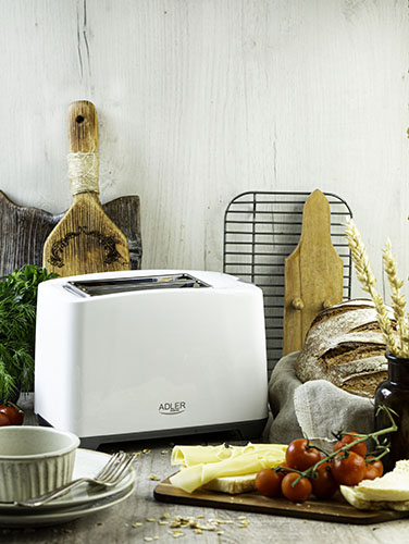 Toster AD 3216 2 kromki z rusztem do bułek 1000W biały