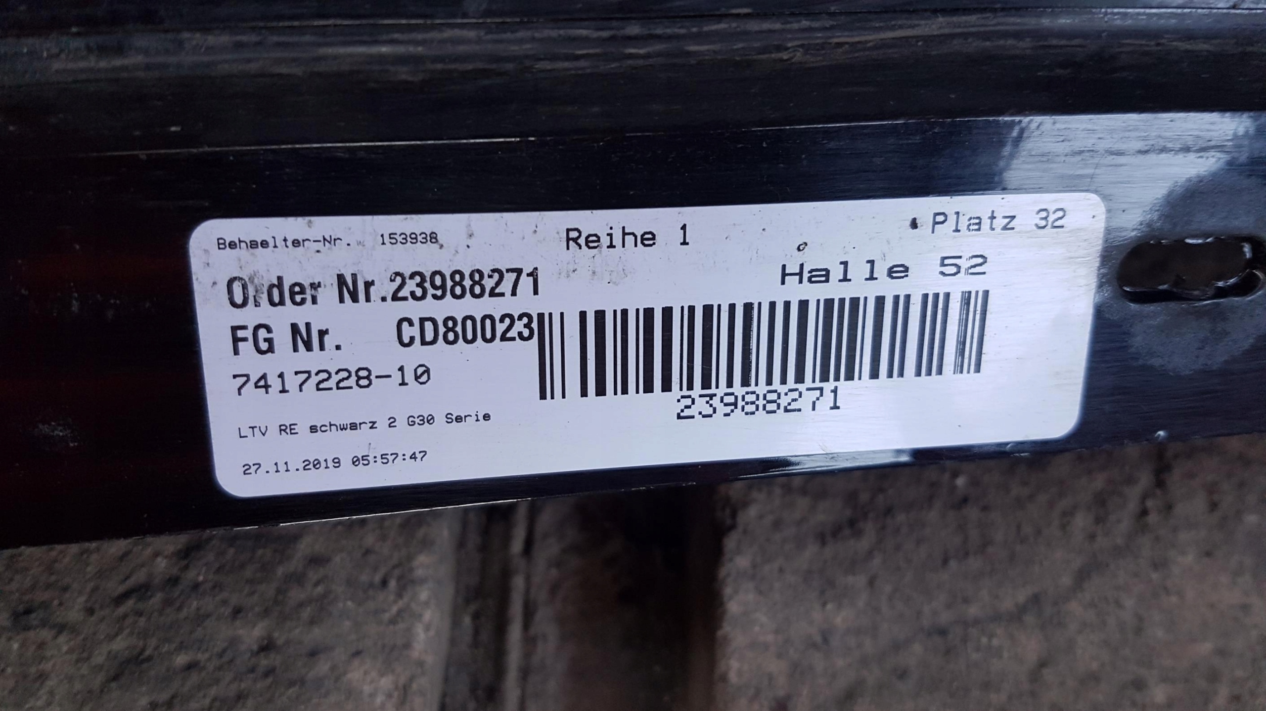 moulding threshold right BMW SERIA 5 G30 SCHWARZ II