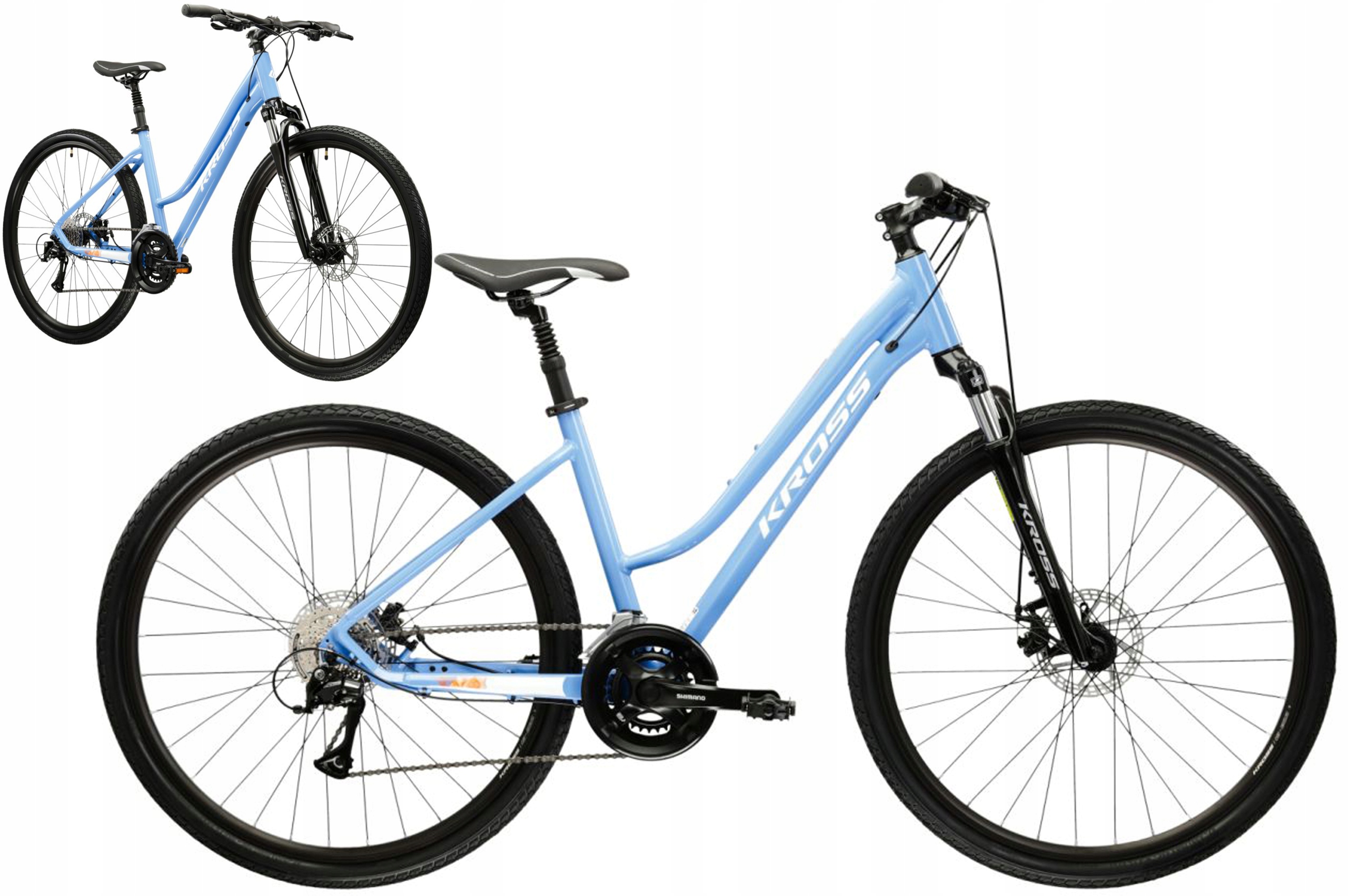 Rower 28" Crossowy Kross Evado 3.0 rama M 17" niebieski biały R25