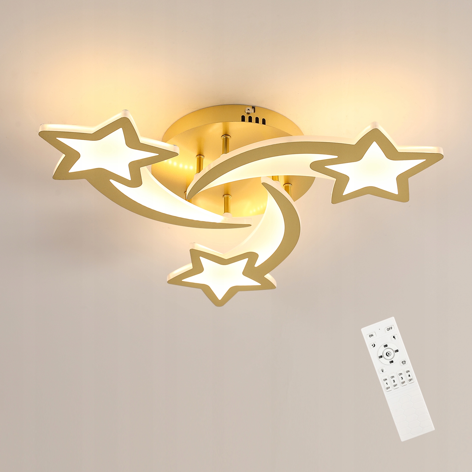 Led Stropní Svítidlo Plafon Zlaté Moderní do Ložnice Stmívatelné Dálkové Ovládání 30W