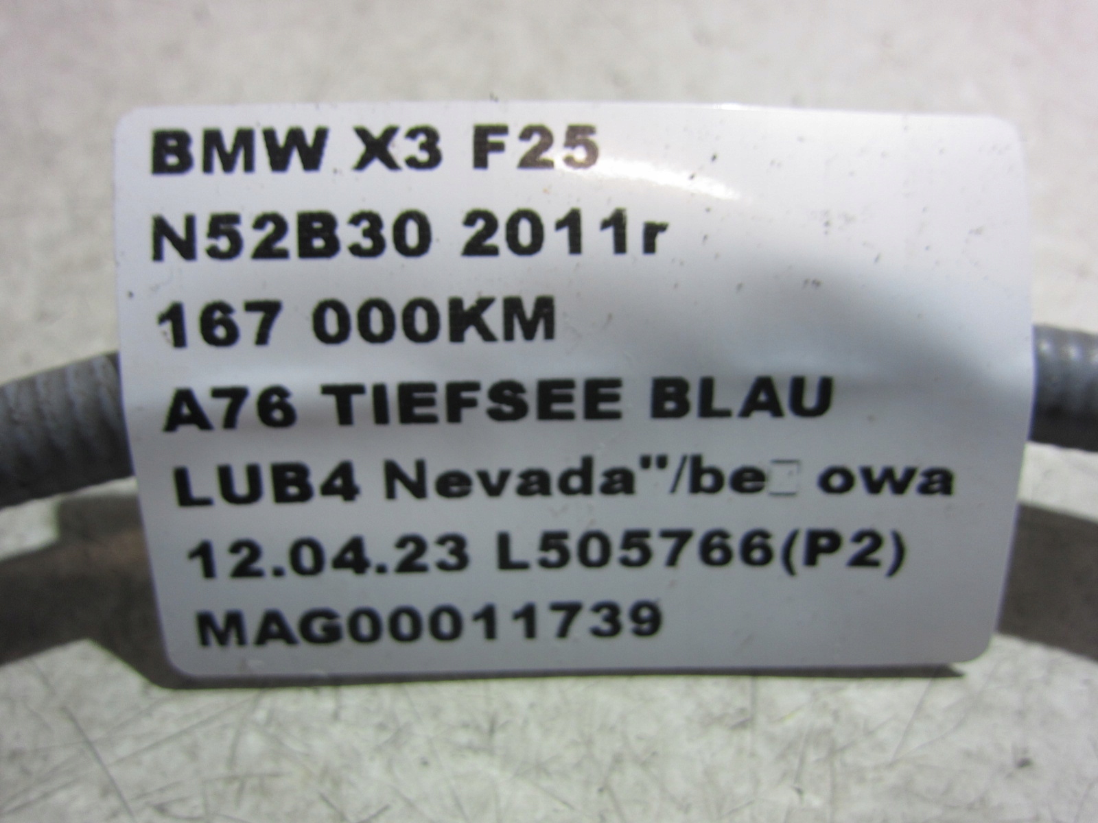 BMW X3 F25 N52B30 F10 SONDA LAMBDA 11787589139