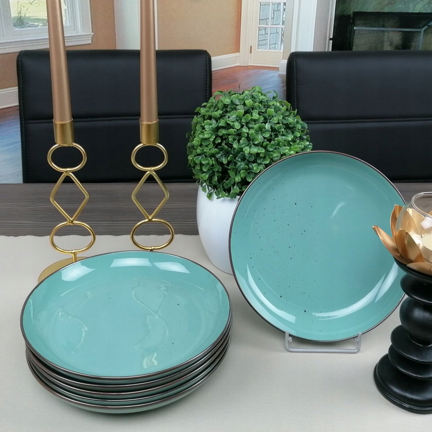 BOGUCICE RUSTIC GREEN ZESTAW OBIADOWY KAWOWY 60 EL na 12 ZIELONY Z MISECZKĄ Linia RUSTIC GREEN