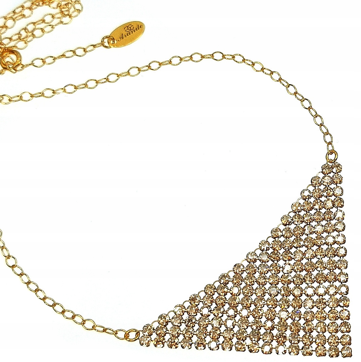 Krystaly Krásný náhrdelník Golden Mesh Crystallized Zlaté Stříbro