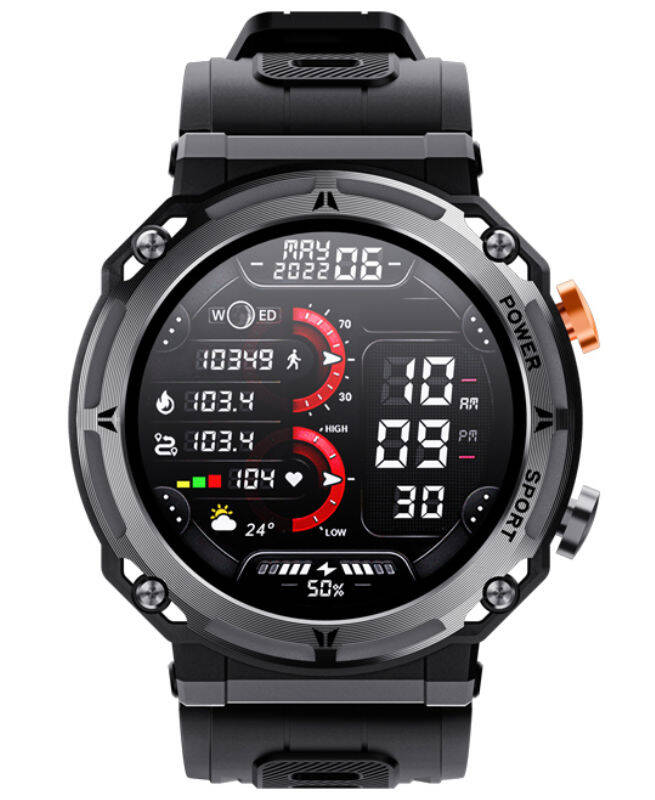 Černé Chytré Hodinky Rubicon Rbn RNCF25 Hovory Puls Srdeční Tep Call Monitor Spánku