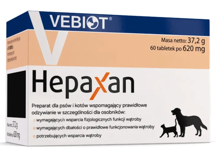 Vebiot Hepaxan preparat dla psa i kota wspomagający wątrobę 60 tabletek