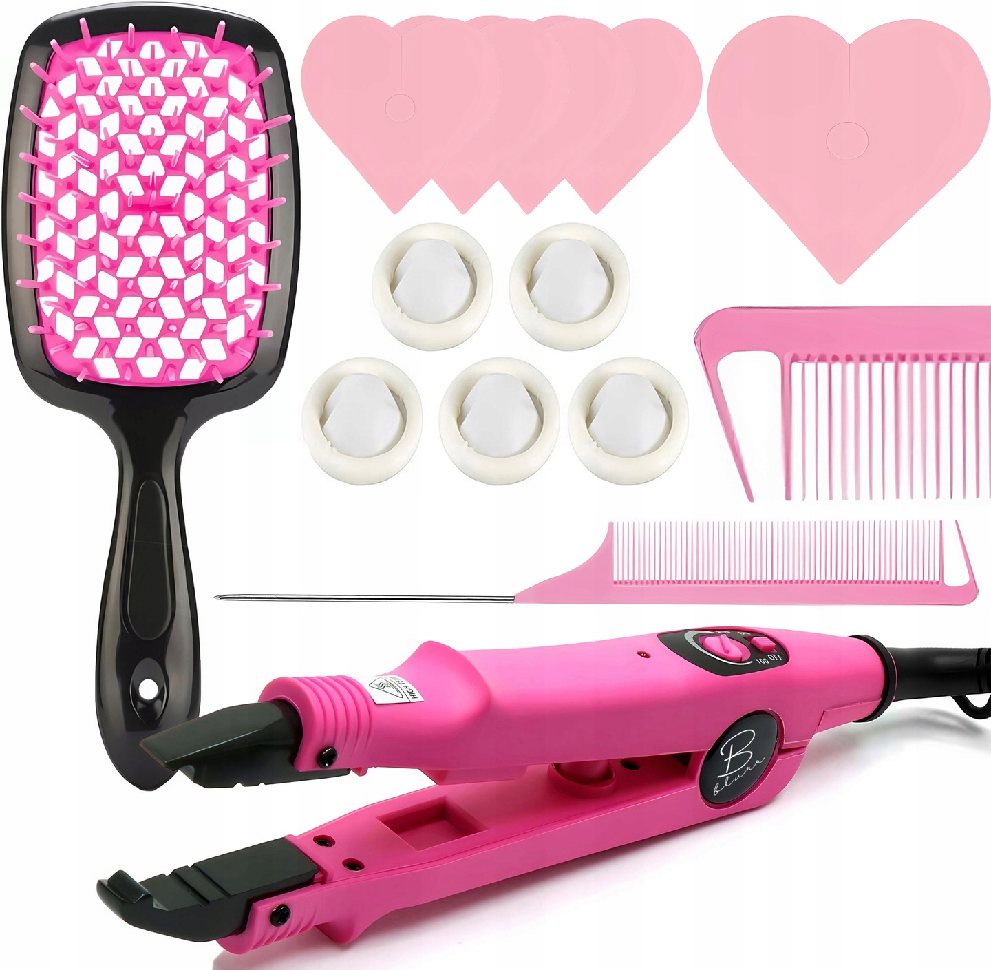 Sada Pro Prodlužování Vlasů Blurr Keratinový svařovací stroj Krytky Hřeben