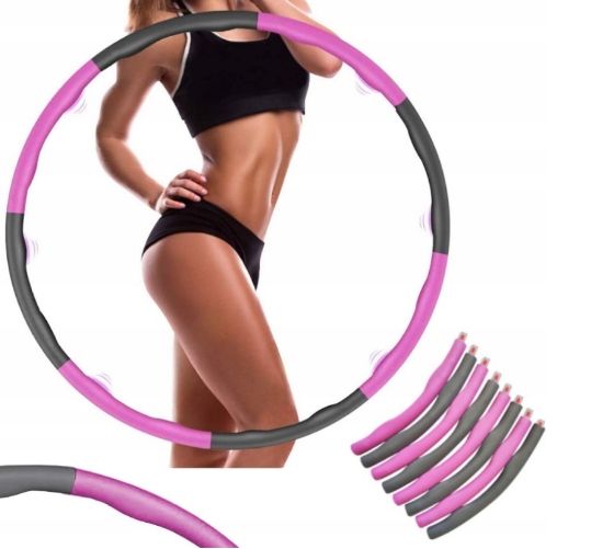 HULA HOP odchudzające z wypustkami SZARO-RÓŻOWE