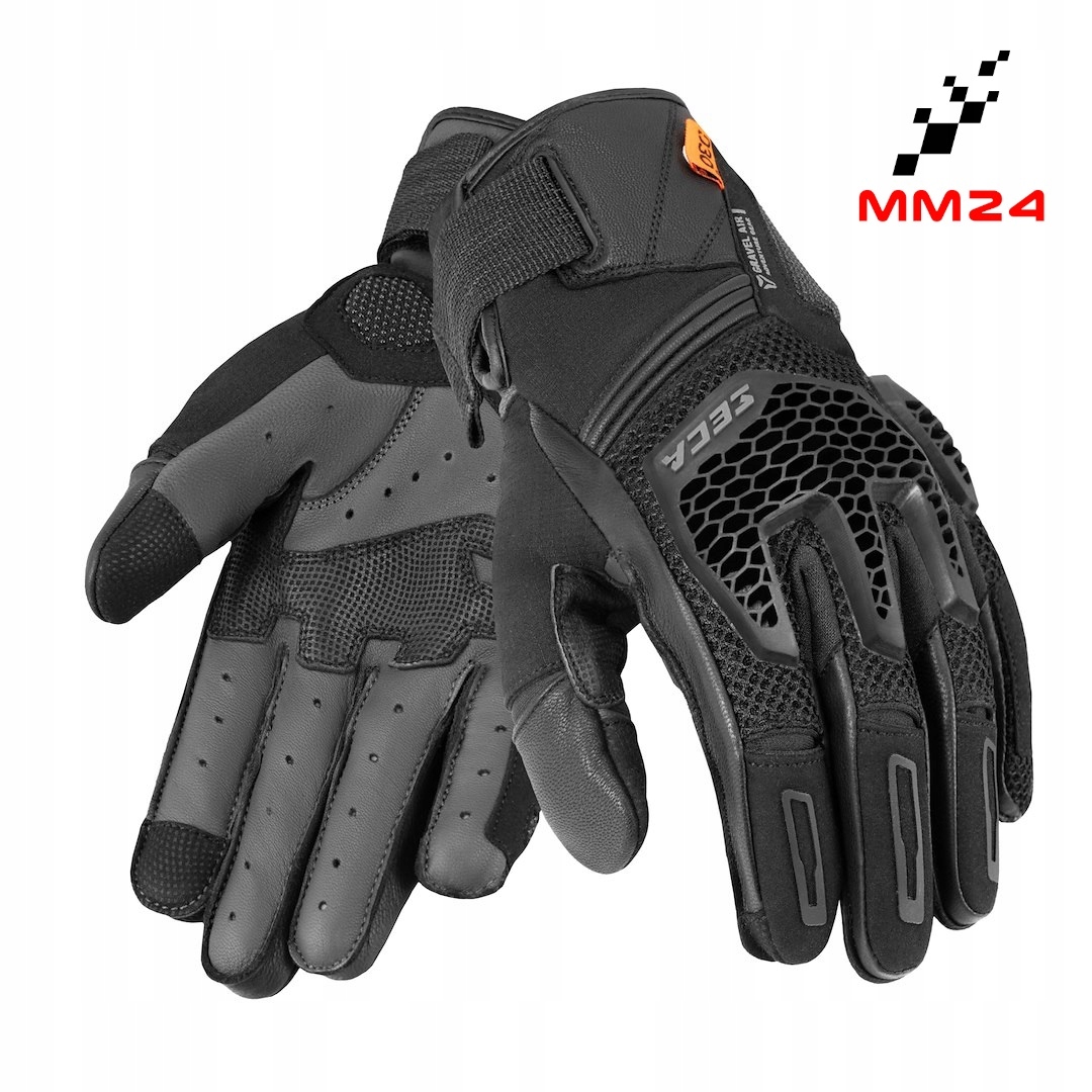 Rukavice Seca Motocyklové Gravel Krátke Kozia Koža Superfabric Mesh M