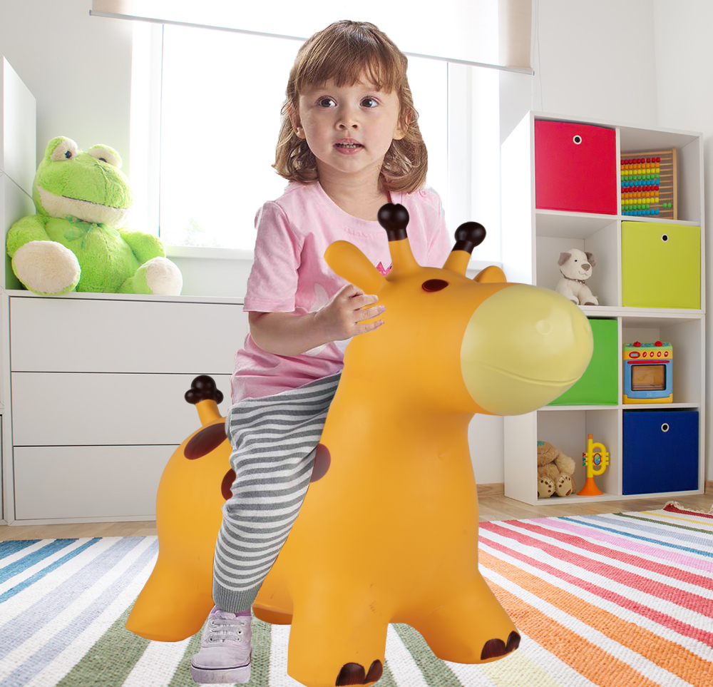 GUMMI-SPRINGPFERD GIRAFFE MIT INKLUSIVE PUMPE Produktgewicht mit Einzelverpackung 1,042 kg
