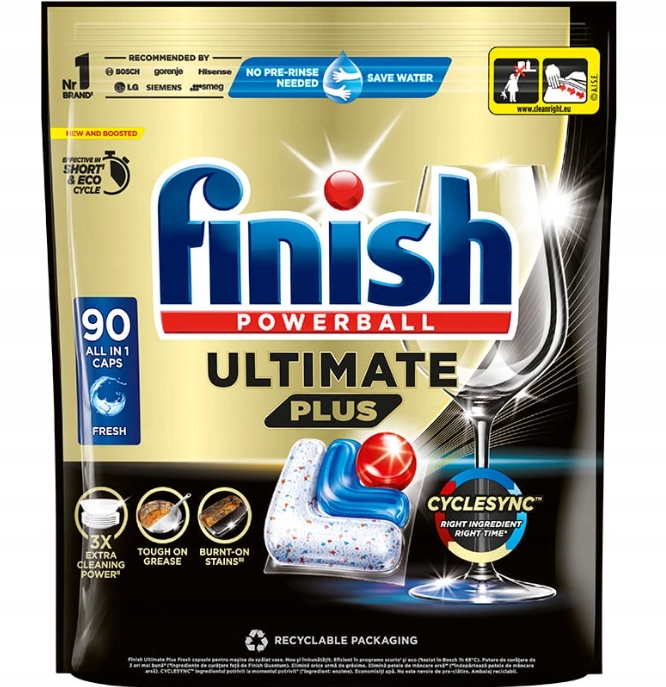 Finish Ultimate Plus All In 1 kapsułki tabletki do zmywarki 90 szt