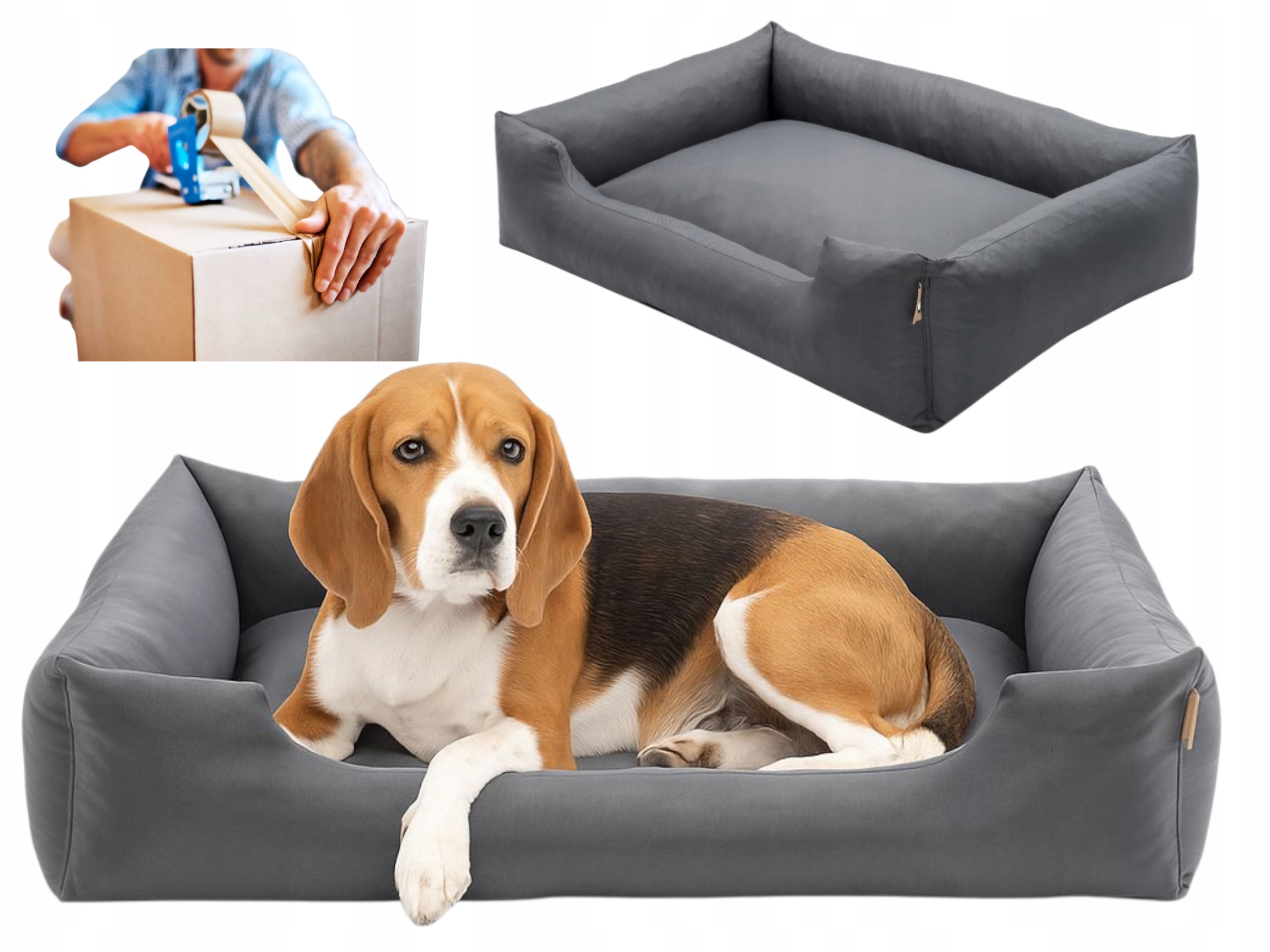 Levně Pelíšek pro psa 90x70 XL matrace pohovka poduška potah pohovka Grafit