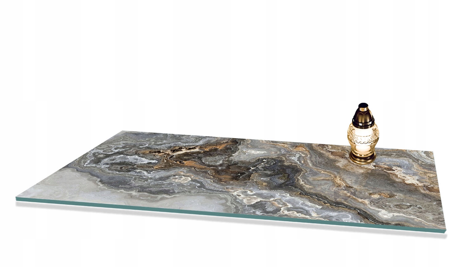 Podstavec na Pomník Tvrzené sklo na Zničení Květiny vzor Mramor 90x52cm