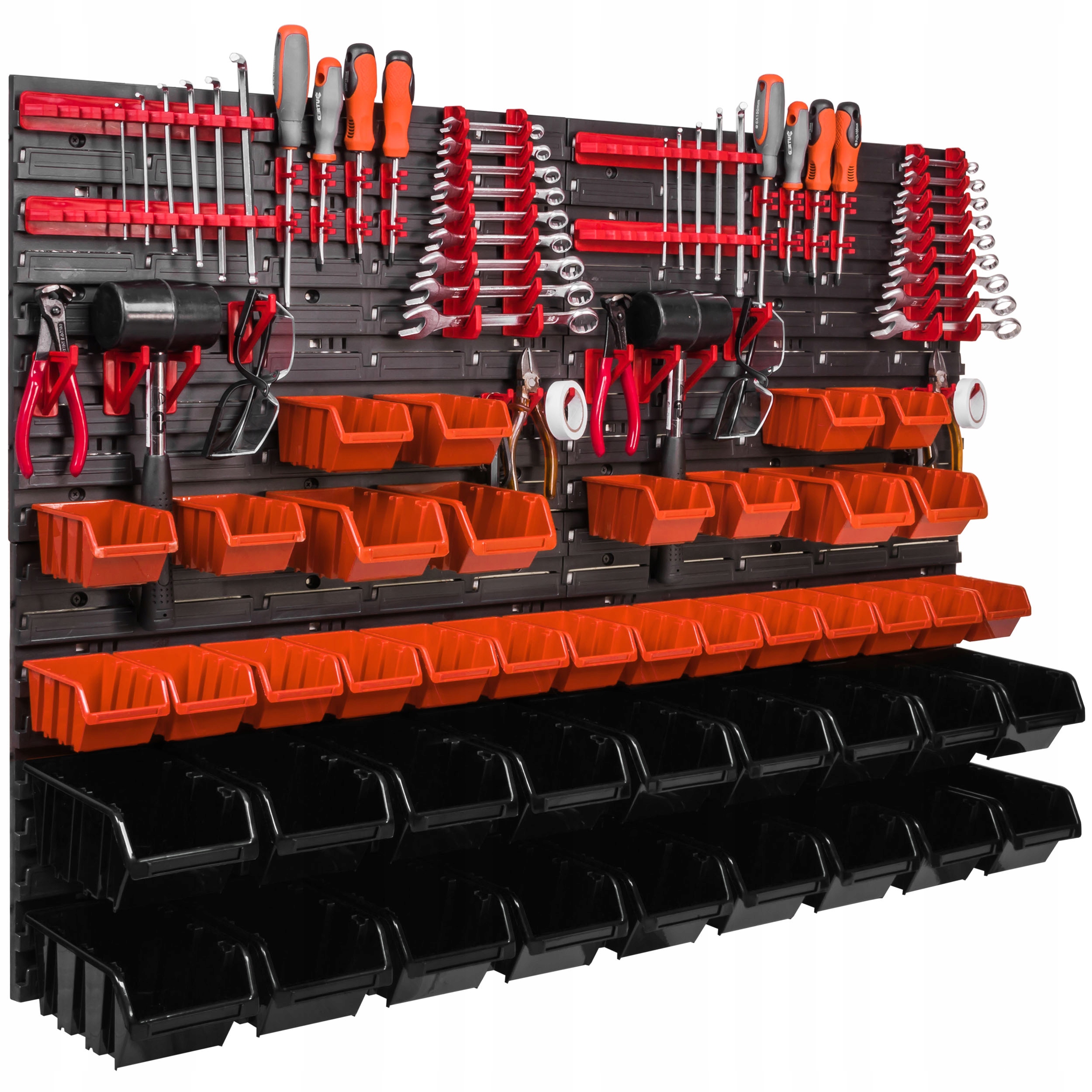 Nástrojová deska 115 x 78 cm, dílenská stěna, 44 záchodů, garážový regál