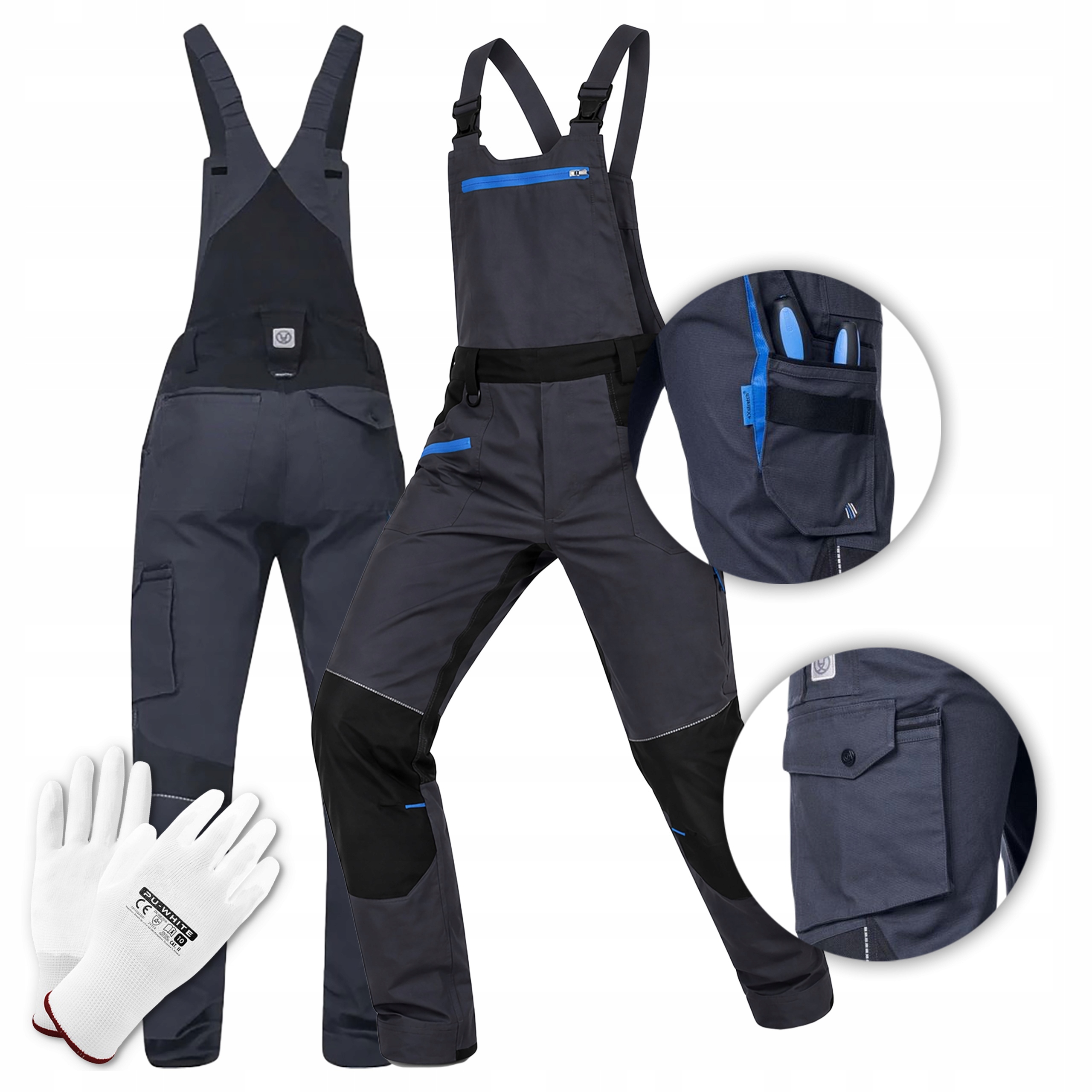 Pánské pracovní kalhoty Šedé zahradnické elastické Strečové kalhoty Ardon 4Xstretch