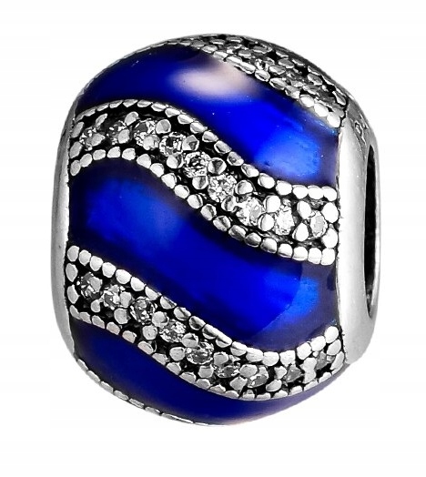 

Charms Niebieska Fala w cyrkonie srebro 925