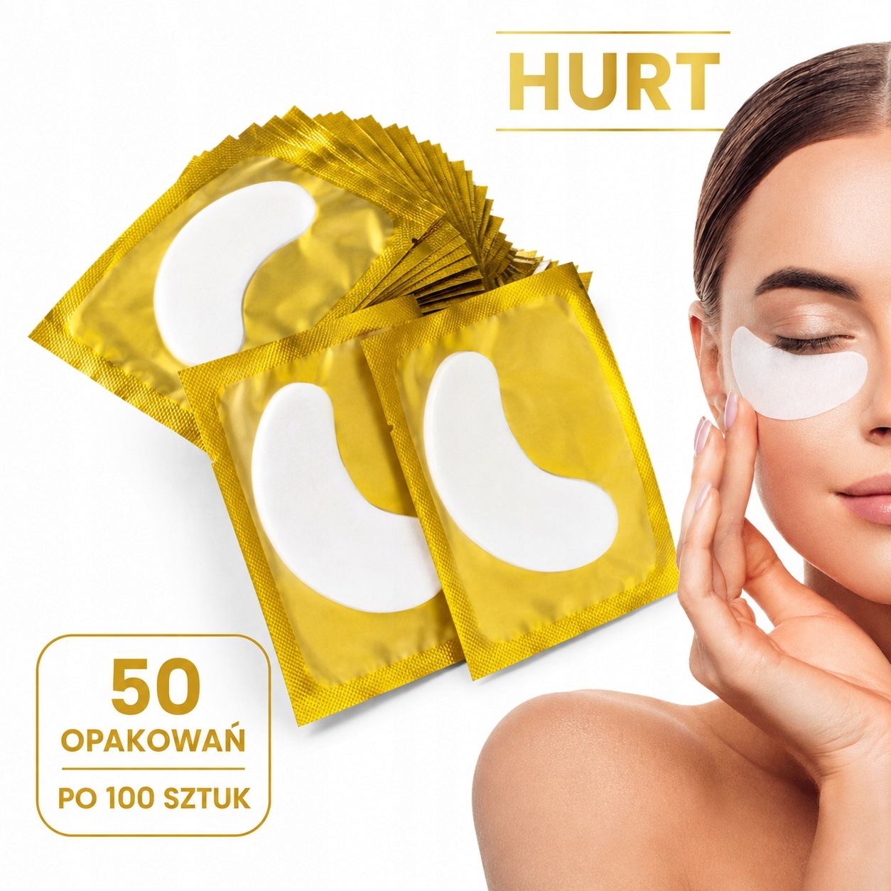 50*100 Kusů Vloček na prodlužování řas ForMe zlatý Velkoobchod