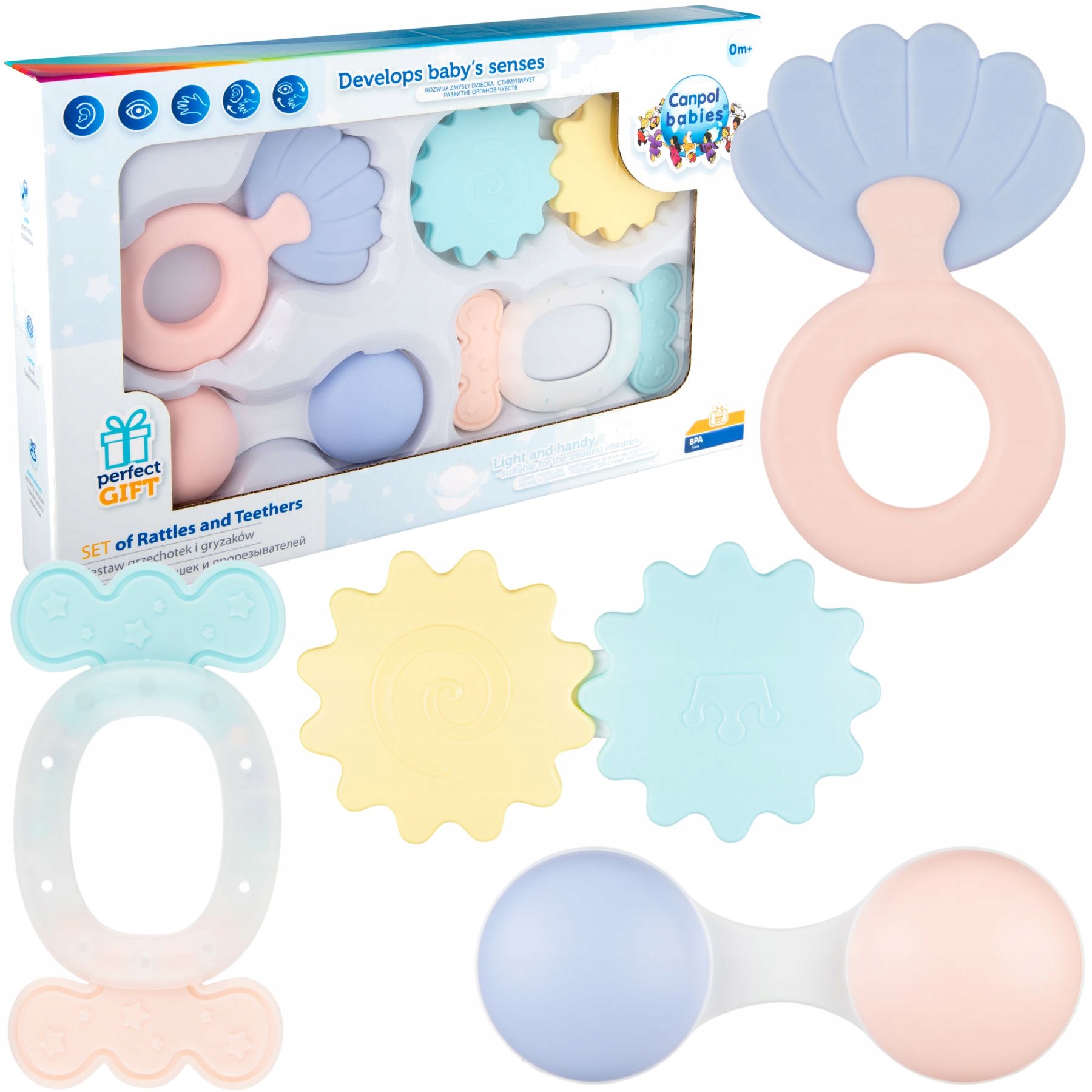 

Canpol Zestaw Grzechotek Grzechotki Gryzak 0m+