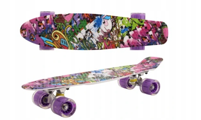 FISZKA DESKOROLKA DESKA FISHBOARD ŚWIECĄCE KOŁA 56 Model 745