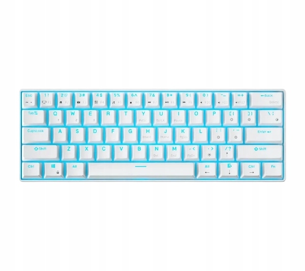 Klawiatura bezprzewodowa mechaniczna Royal Kludge RK-61 Red Switch Biała