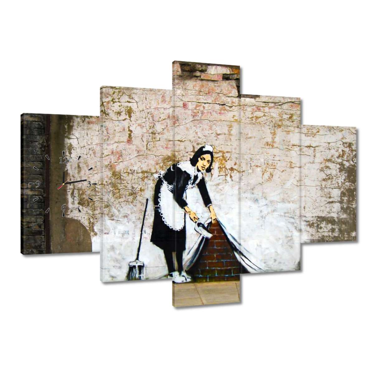 Hodiny 150x105 Banksy Slúžka Grafiti