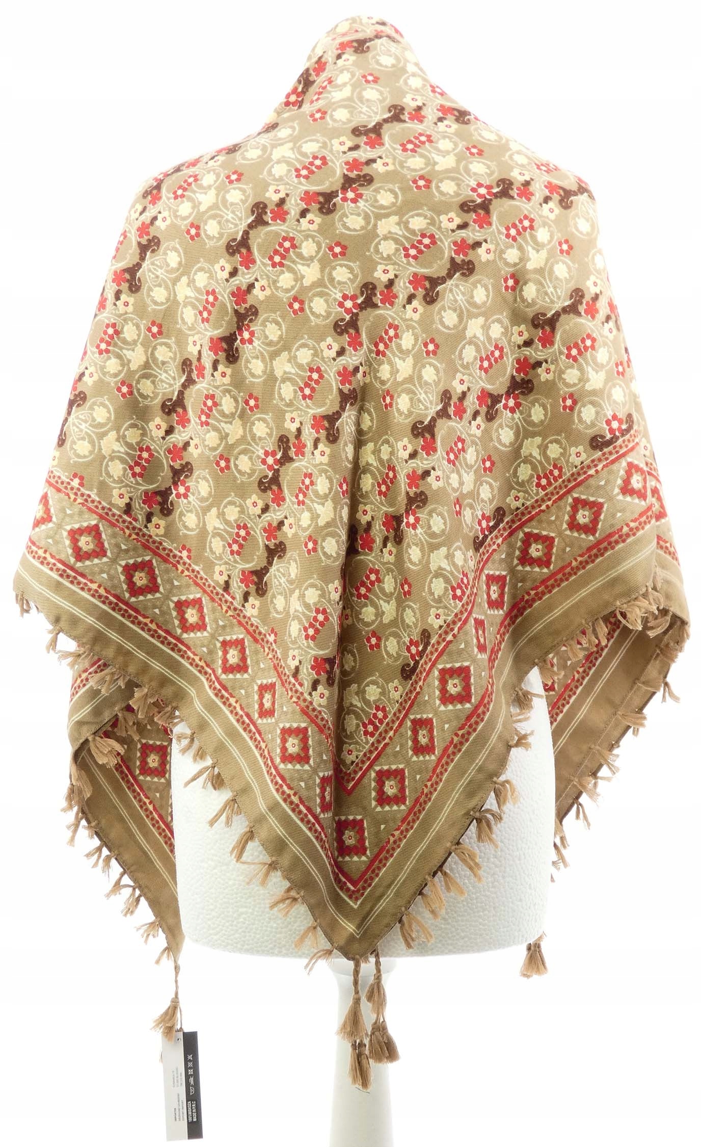 NORWESKA WZORZYSTA CHUSTA NA RAMIONA FRĘDZLE Płeć kobieta