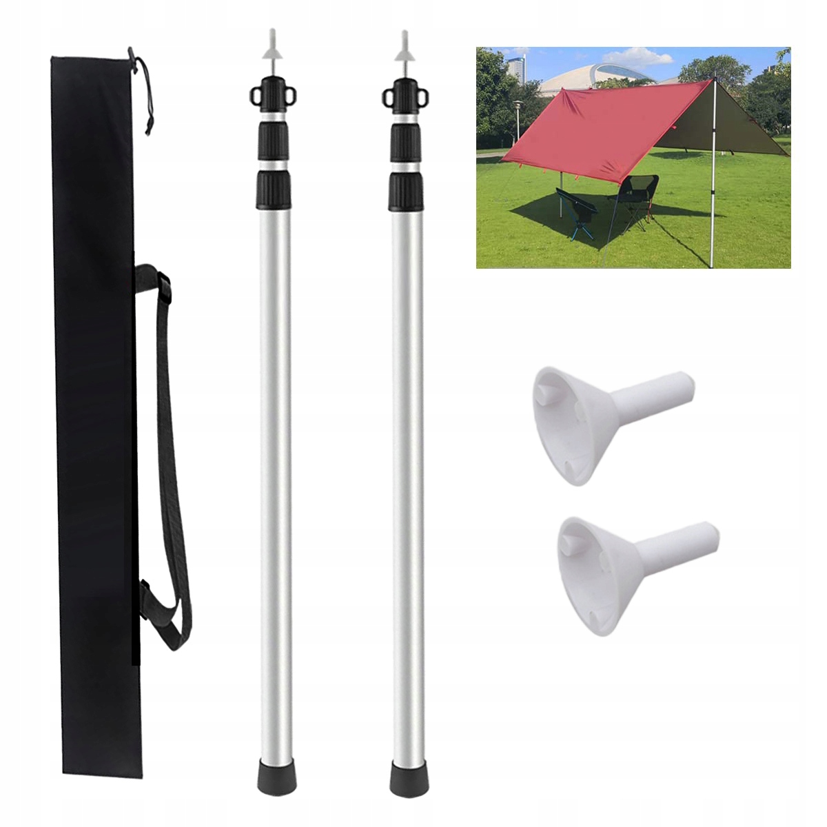 ПАЛАТОЧНЫЕ ПАЛКИ ТЕЛЕСКОПИЧЕСКИЕ РЕГУЛИРУЕМЫЕ 93-230 СМ HIKEMAN НАБОР 2ШТ